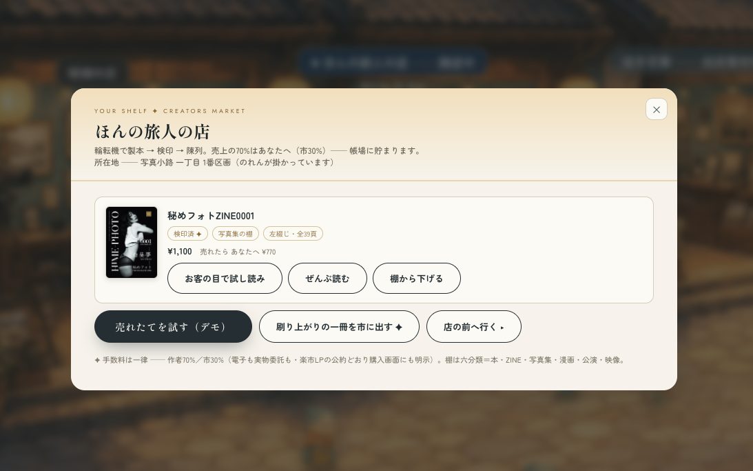 棚に並べて販売